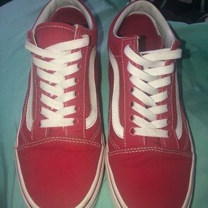Red old skool vans